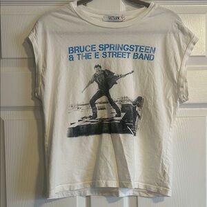 White Bruce Springsteen Graphic T